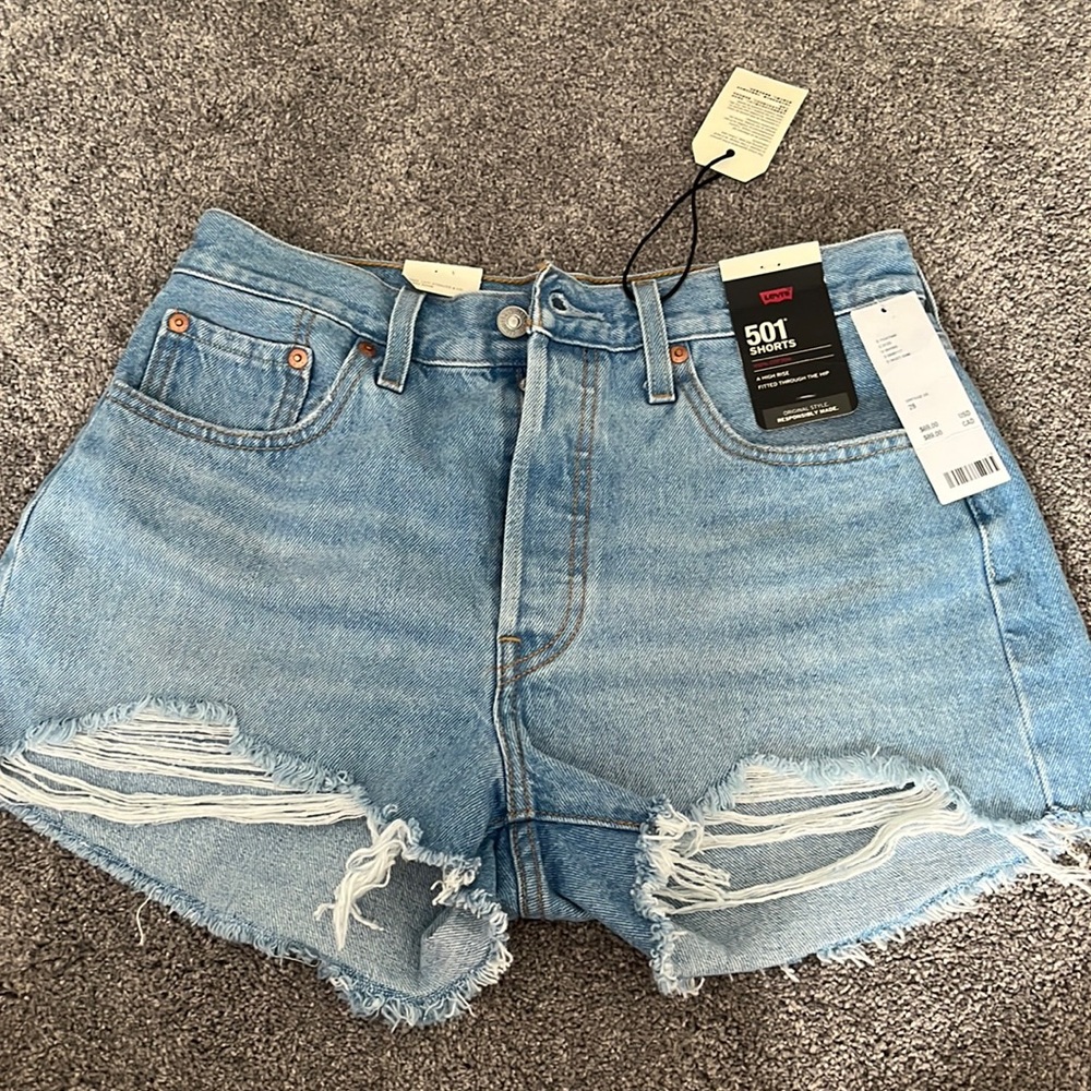 501 Levi's High Rise Blue Jean Shorts
